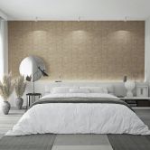 Vliestapete mit geometrischem Muster, Dreiecken braun, beige Grafisch 