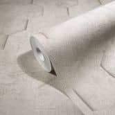 Vliestapete mit 3D-Optik im Wabenmuster beige Grafisch  