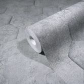 Vliestapete mit 3D-Optik im Wabenmuster grau Grafisch  