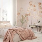 Fototapete Blumen, Blätter Floral Natur, Modern in Beige 