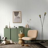 Vliestapete mit feiner Linienoptik hellbeige Streifen 