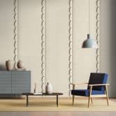 Bordüre in Beige, Grafisch für Wohnzimmer, Schlafzimmer 5,00 x 0,177 m 