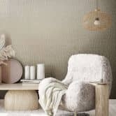 Vliestapete mit textilem Uni beige Struktur 