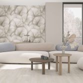 Fototapete mit großen Blättern braun Floral 2,70 x 2,12 m 
