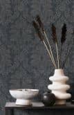 non-woven wallpaper black brown ornamental for living room bedroom office marburg wallpaper 