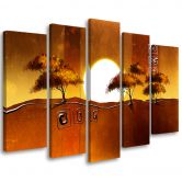 Leinwandbild 5 teilig, Afrika-Landschaftsbäume 