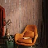 Vliesbehang met glanzende grove structuur bruin pleisterlook 