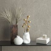 Papier peint intissé avec motif à feuilles structuré gris Floral 