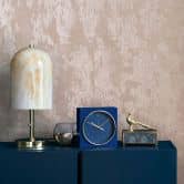 Non-woven wallpaper concrete look, rhinestones metal look modern glossy in pink-brown  