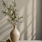 Non-woven wallpaper textile, textured plain modern matt in beige 