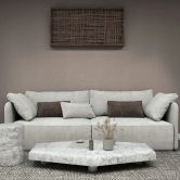 Papier peint intissé textile, structure uni moderne mat dans marron 