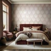 Vliestapete Streifen, Raute Streifen Modern in Rosa-Braun - Papis Loveday  