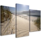 Leinwandbild 3-teilig, Strand Meer Dünen Natur 
