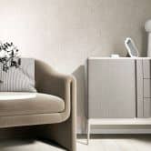 Non-woven wallpaper texture plaster look plain matt in beige  