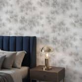 Vliestapete Blumen, Beton Floral Natur matt in Grau  