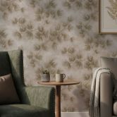 Vliestapete Blumen, Beton Floral Natur matt in Beige  