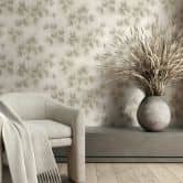 Vliestapete Blumen, Beton Floral Natur matt in Beige  