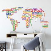 World Map - Network - Wall Sticker 