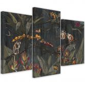 3-delige canvas print, Apen in de jungle 