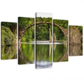 Lærredstryk 5 stykker, Old Bridge Lake Forest 