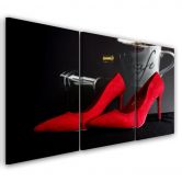 Leinwandbild 3-teilig, Rote Stilettos 