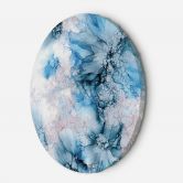 Rundes Leinwandbild Blau Abstrakt Aquarell 
