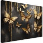 Leinwandbild, Goldene Schmetterlinge 