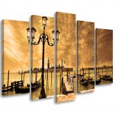 Leinwandbild 5 teilig, Venedig Gondel Italien 