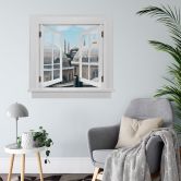 3D Wandtattoo Fenster quadratisch - Über den Dächern von Istanbul 