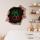 Sticker Mural Cerises au néon 