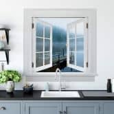 3D Muursticker Trompe L'Oeil Raam Lindsten - Moody Morning 