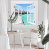 Trompe L'oeil Muursticker - de Malediven 