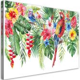 Leinwandbild, Blätter tropischer Papageienblüten 