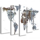 Leinwandbild 5 teilig, Weltkarte Abstrakt  