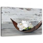 Leinwandbild, Orchidee Blumen Vintage 