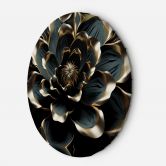Rundes Leinwandbild 3D Lotusblume Abstraktion AI 