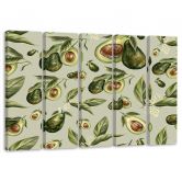 Leinwandbild 5 teilig, Avocado -Hälften 
