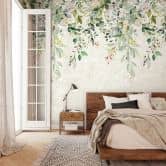 Fototapete Blumen, Blätter Floral Vliestapete Natur matt in Beige 2,70 x 1,59 m 