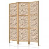 Japanischer Paravent, Raumteiler freistehend, Trennwand - Beige Nature of Forest 