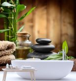 Fototapete, Bambus Zen-Steine im Spa 