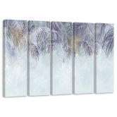 Canvas print 5 stuks, palmbladeren 