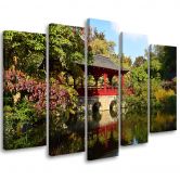 Leinwandbild 5 teilig, Garten Japan Landschaft 