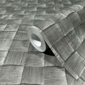 Vliestapete in 3D-Flechtoptik aus Holz anthrazit 3D-Optik 