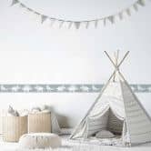 Bordüre, Vliesbordüre Kids Walls grau, weiß 