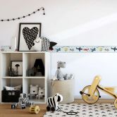 Behangrand, vliesbehang Kids Walls blauw, kleurrijk 