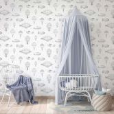 Kindertapete, Vliestapete mit Illustration Kids Walls weiß, schwarz 