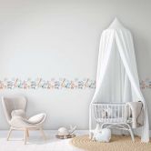 Bordüre, Vliesbordüre Kids Walls weiß, blau, beige 