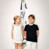 Kindertapete, Vliestapete, Messlatte mit Illustration Kids Walls weiß, bunt 
