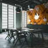 Fototapete in japanischem Stil , Orange Illustration 3.40 x 2.65 m 