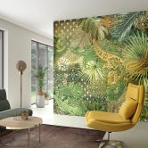 Fototapete mit abstraktem Blumenmotiv, Orange Floral 2.70 x 2.65 m 